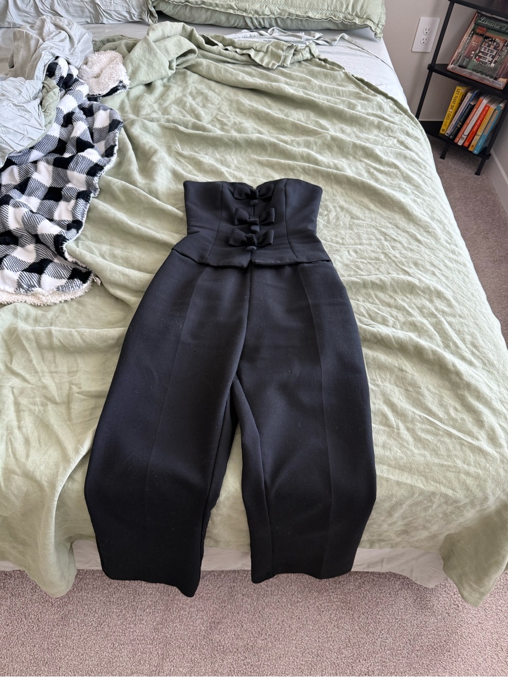 Zara Black Strapless High-Waist Jumpsuit - Picture 1 of 2